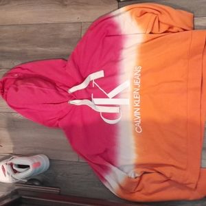 Pink, white and orange ombre sweatshirt